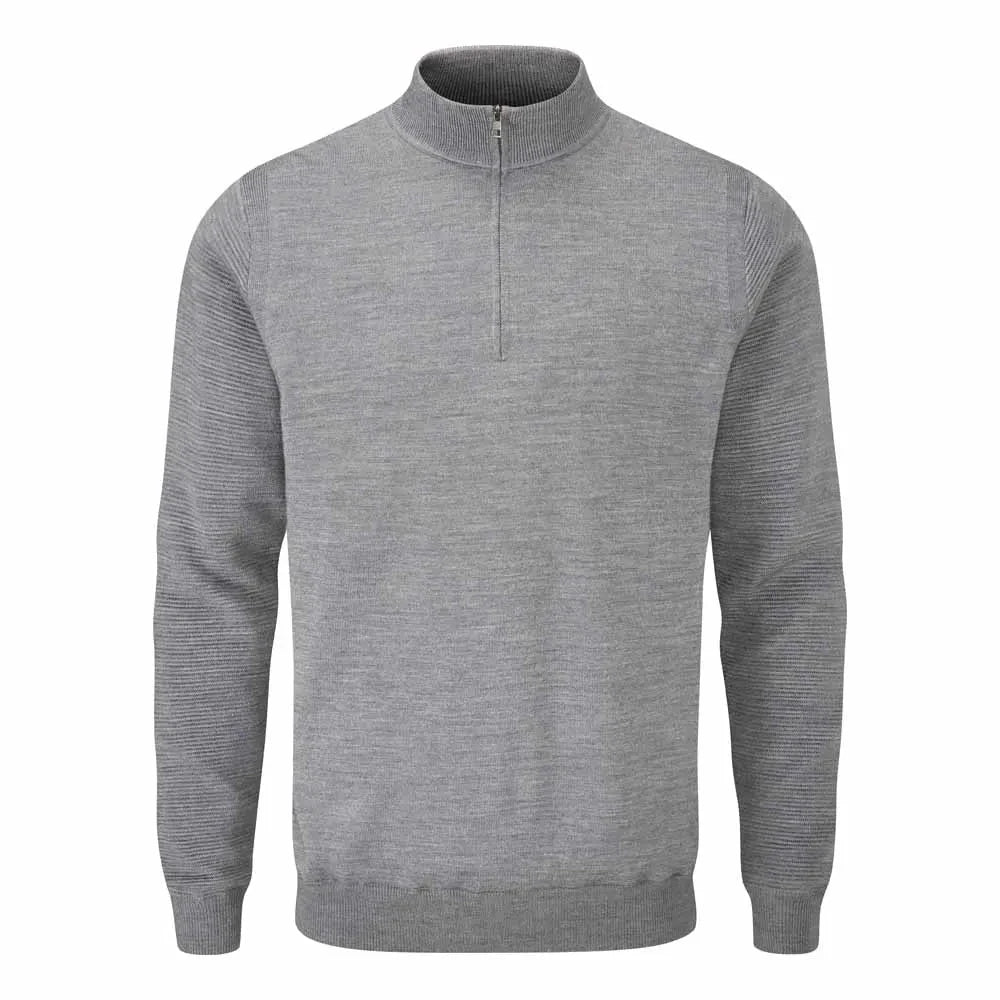 Ping Pull CROY demi zip doublé pour la protection contre le vent gris