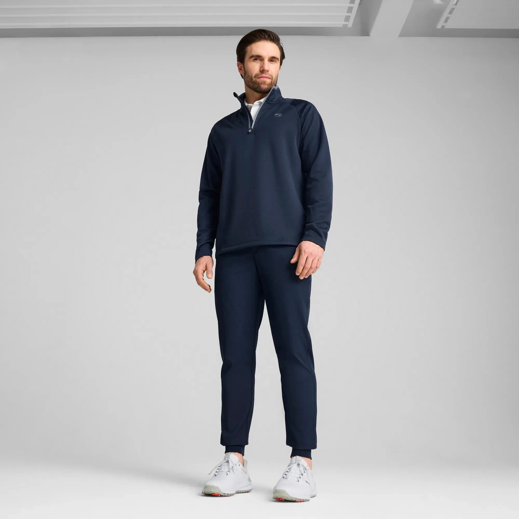 Puma Pull 1/4 zip Waffle Fleece Bleu Navy