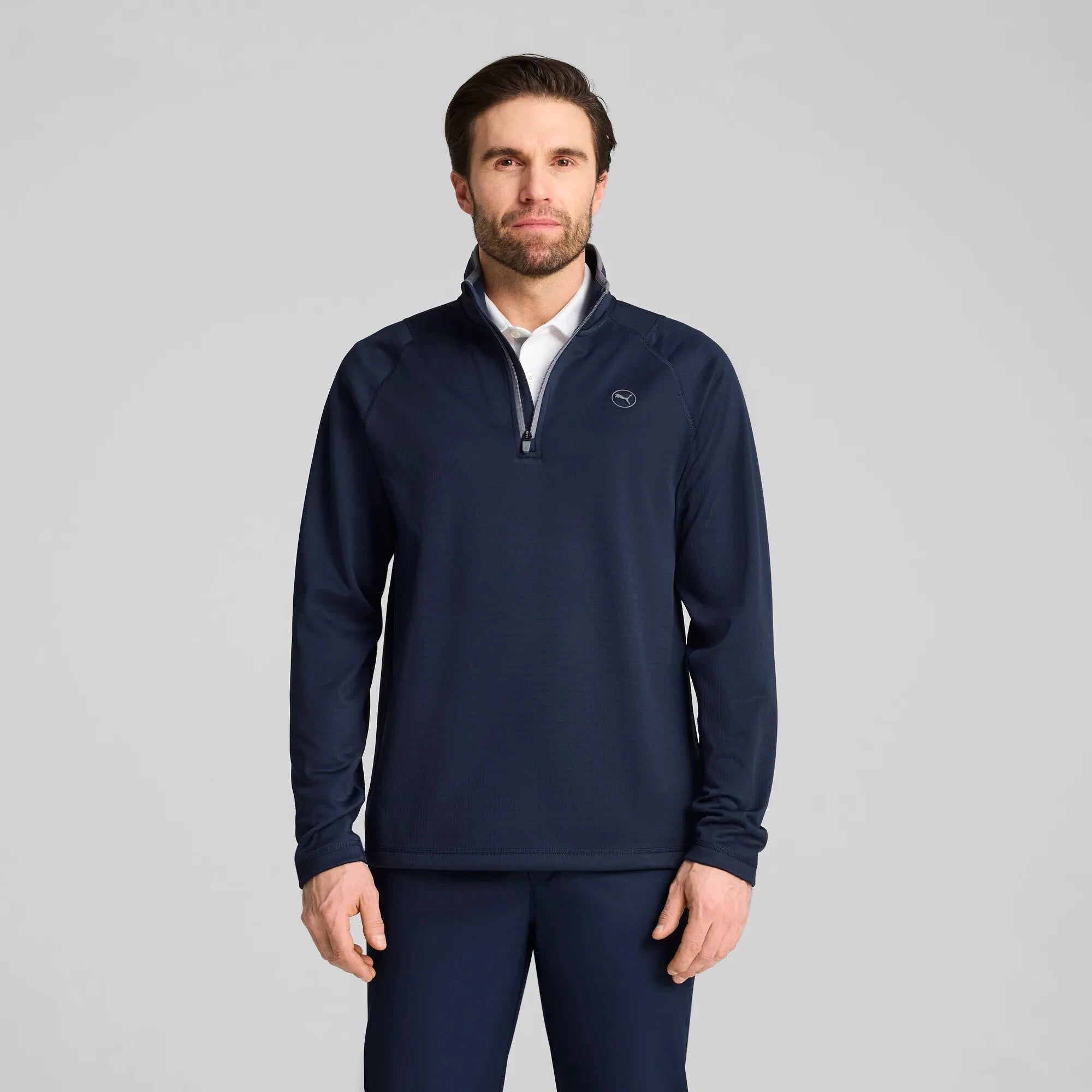 Puma Pull 1/4 zip Waffle Fleece Bleu Navy