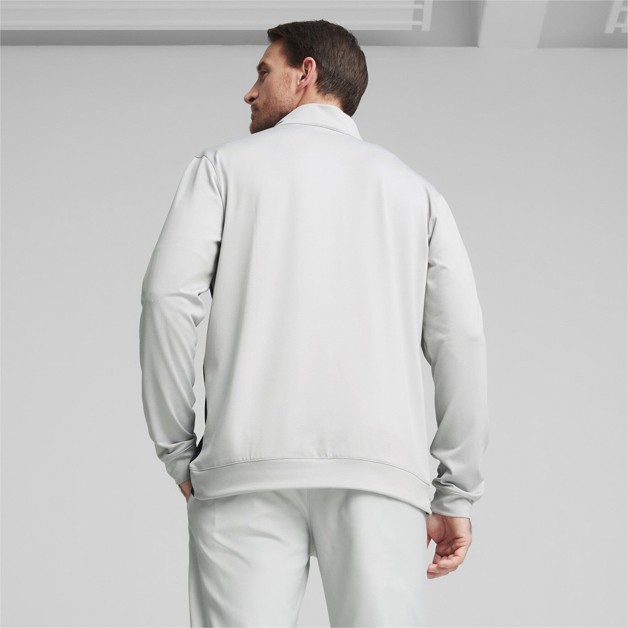 Puma Pull de Golf Pure Colorblock 1/4 Zip Ash Grey deep navy