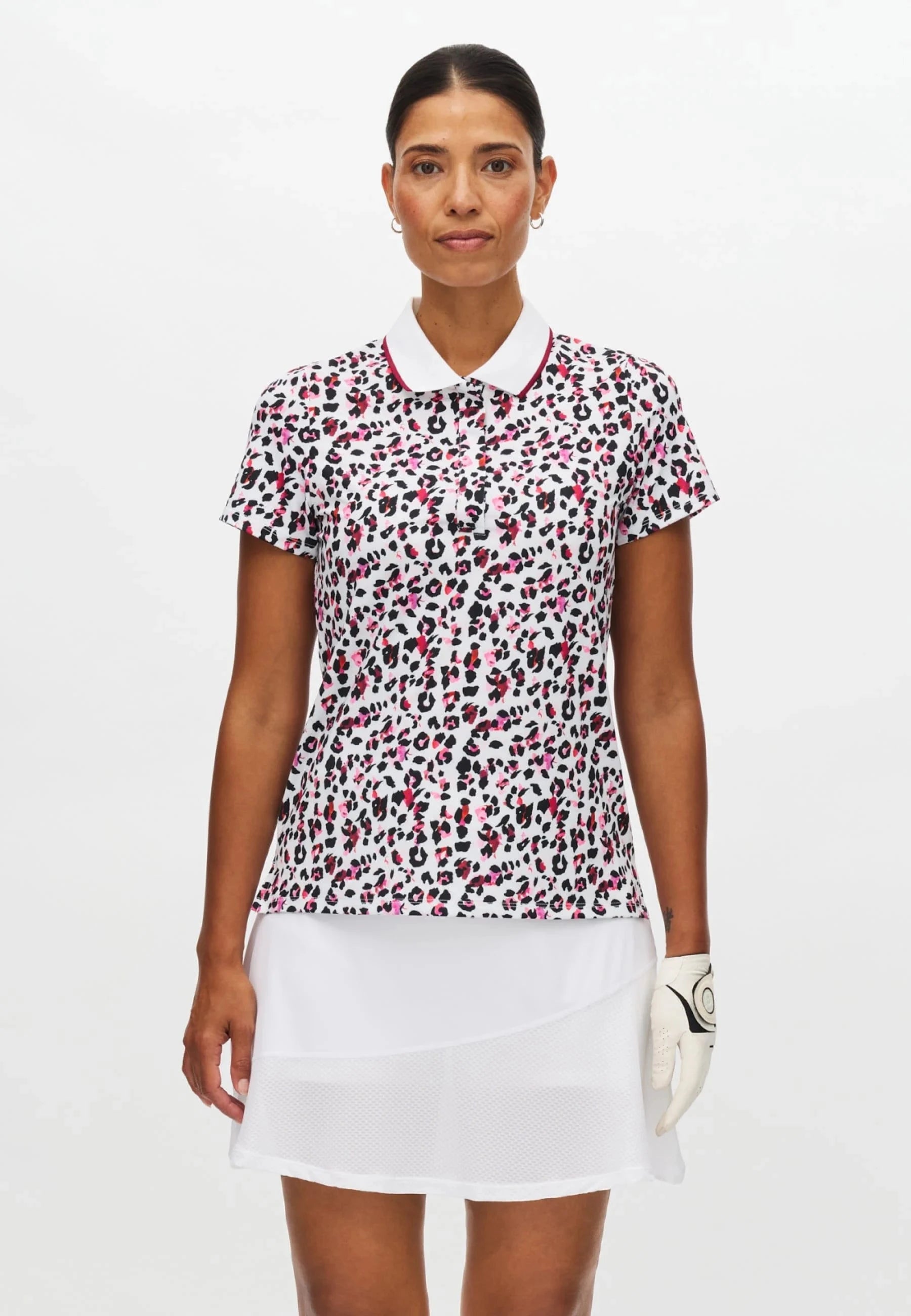 Röhnisch DENI Poloshirt Imprimé léopard rose bordeaux