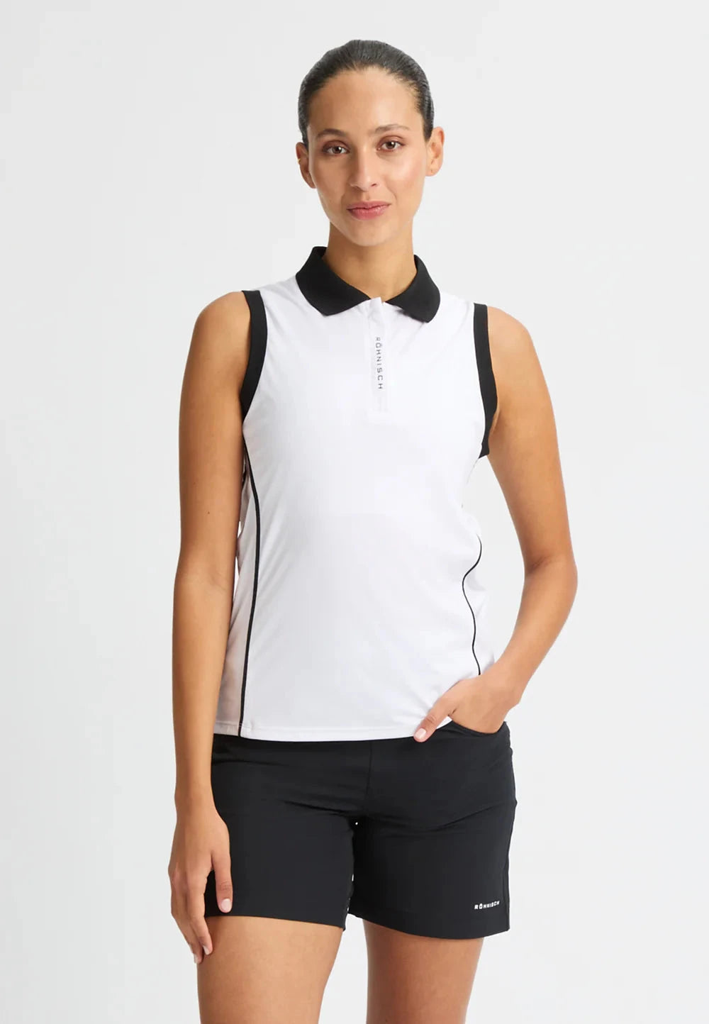 Rohnisch polo sans manches VIOLA UV Navy BLANC