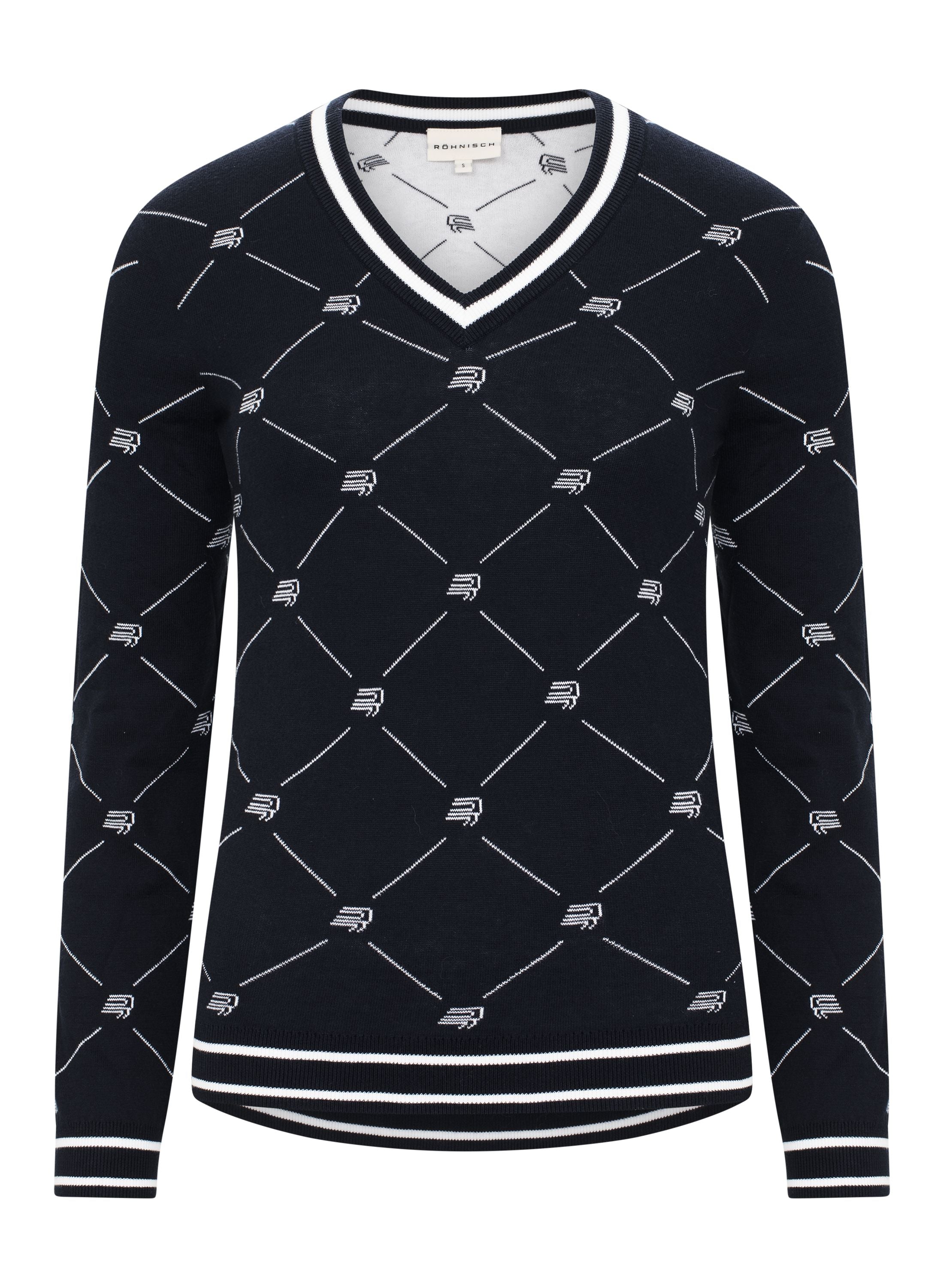 Rohnisch Pull Adele Knitted R check bleu marine