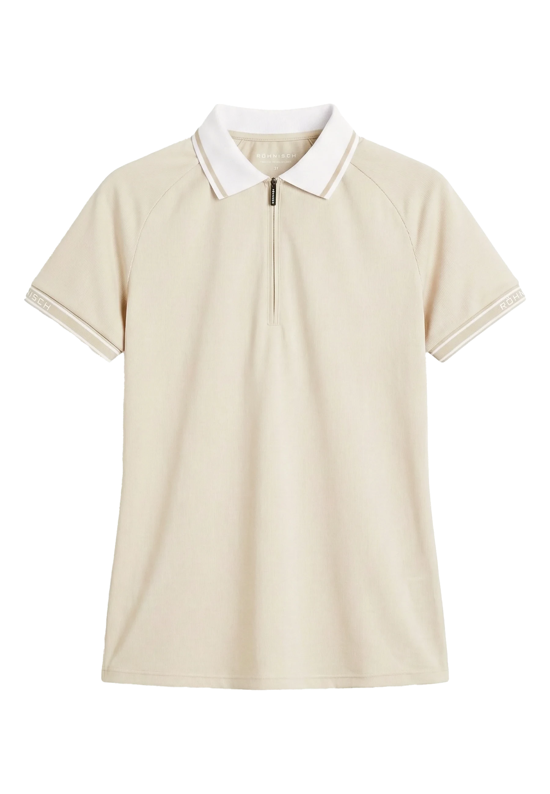 Röhnisch RIB Poloshirt zipé Beige/Blanc