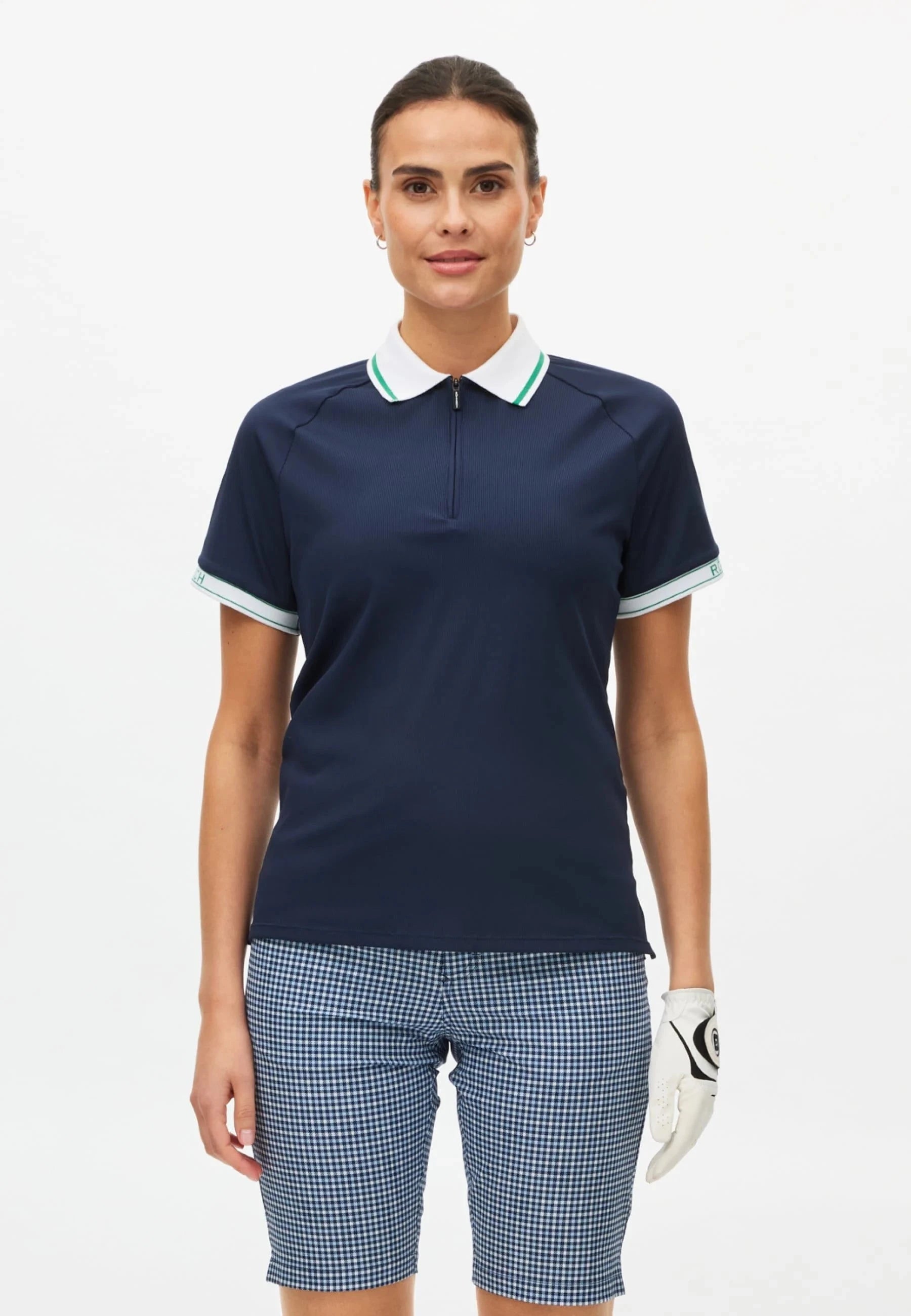 Röhnisch RIB Poloshirt zipé Bleu Marine/Vert