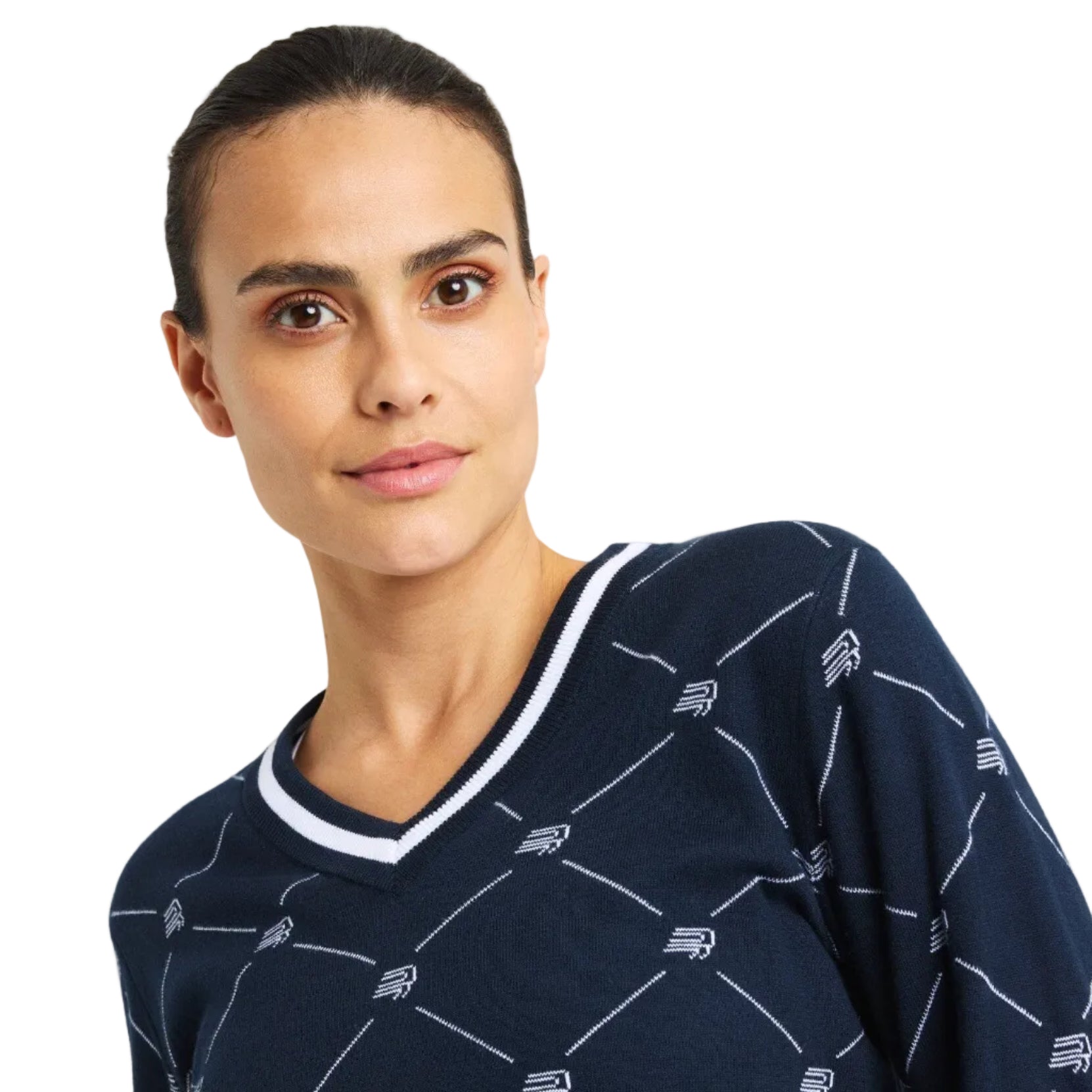 Rohnisch Pull Adele Knitted R check bleu marine