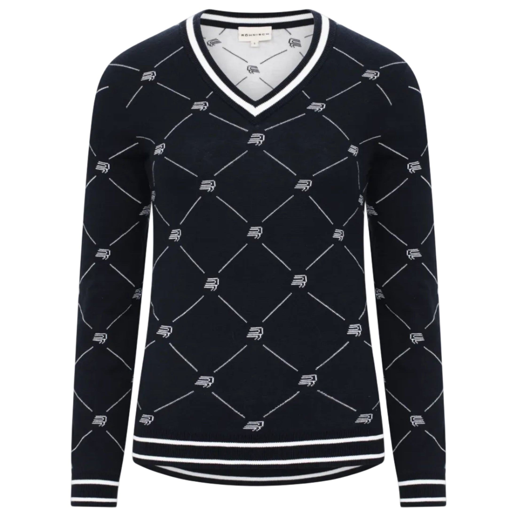 Rohnisch Pull Adele Knitted R check bleu marine