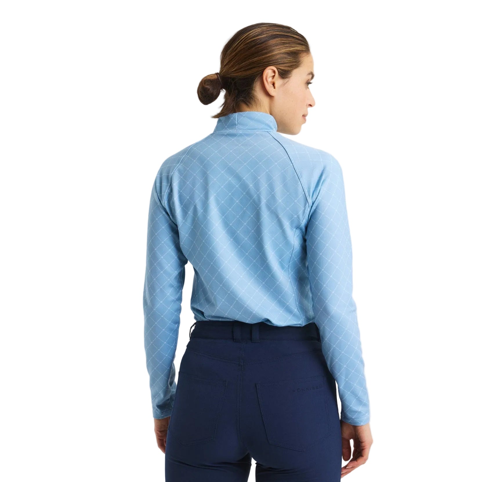 Rohnisch sous-couche de golf chaud femme collar top blue