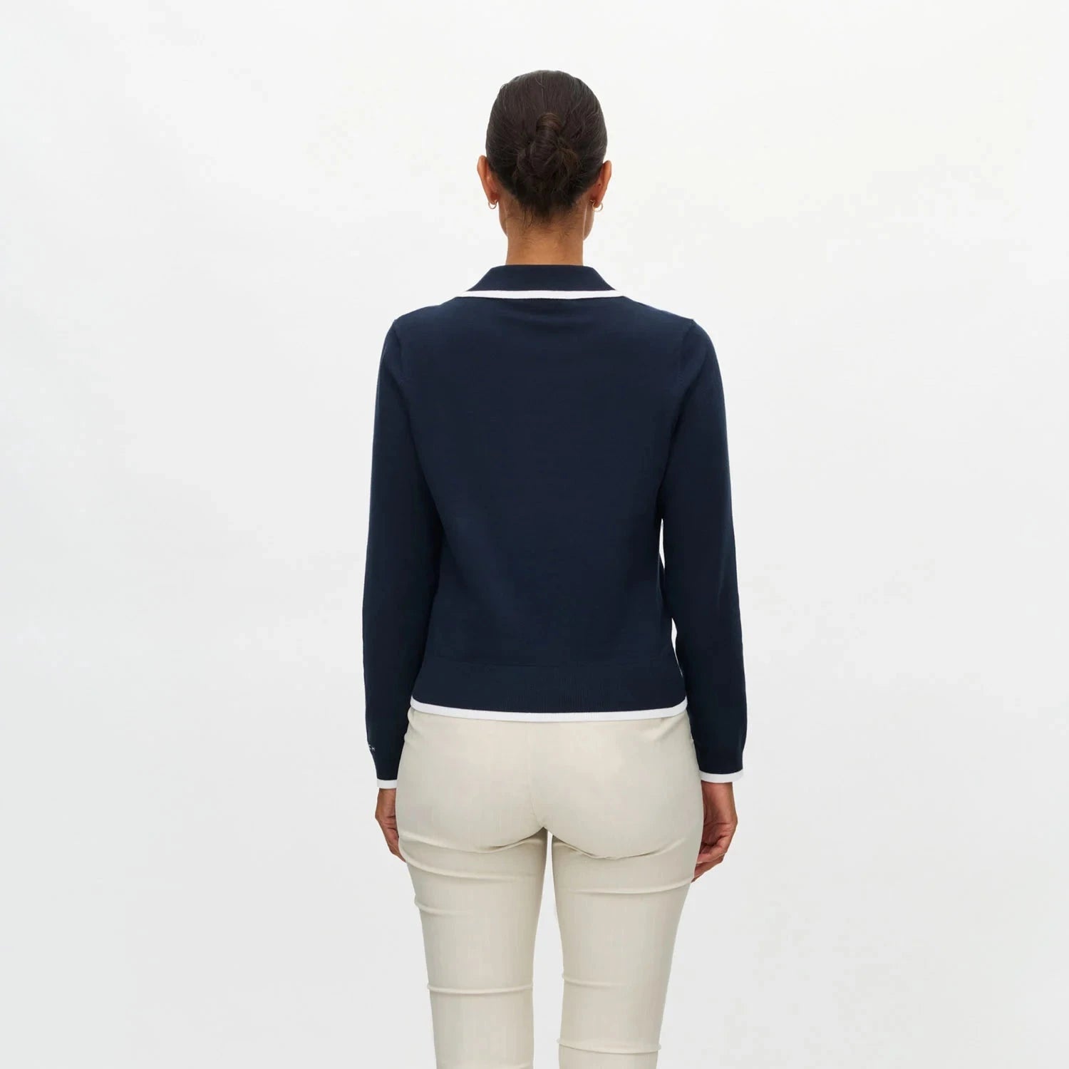 Röhnisch SWING KNITTED Poloshirt en maille Marine/Blanc