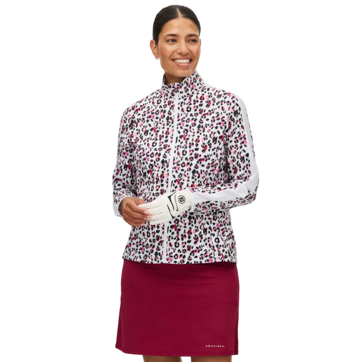 Röhnisch Veste légère Imprimé léopard rose bordeaux