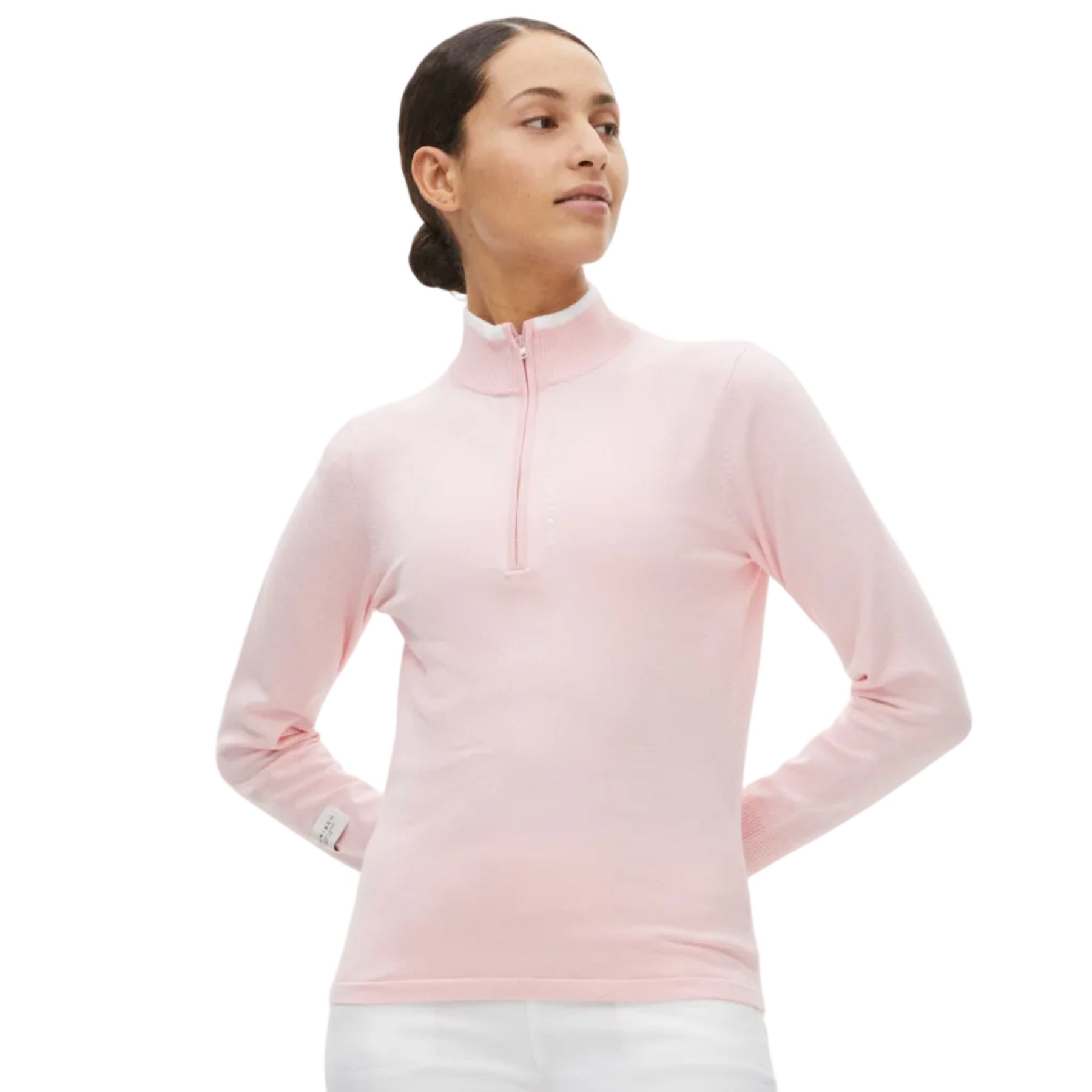 Röhnisch knitted half zip Orchid Pink