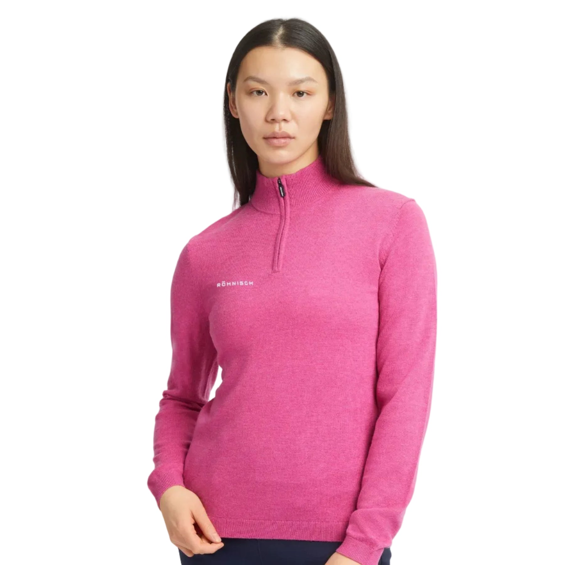 Röhnisch Kora pull demi zip Carmine Rose