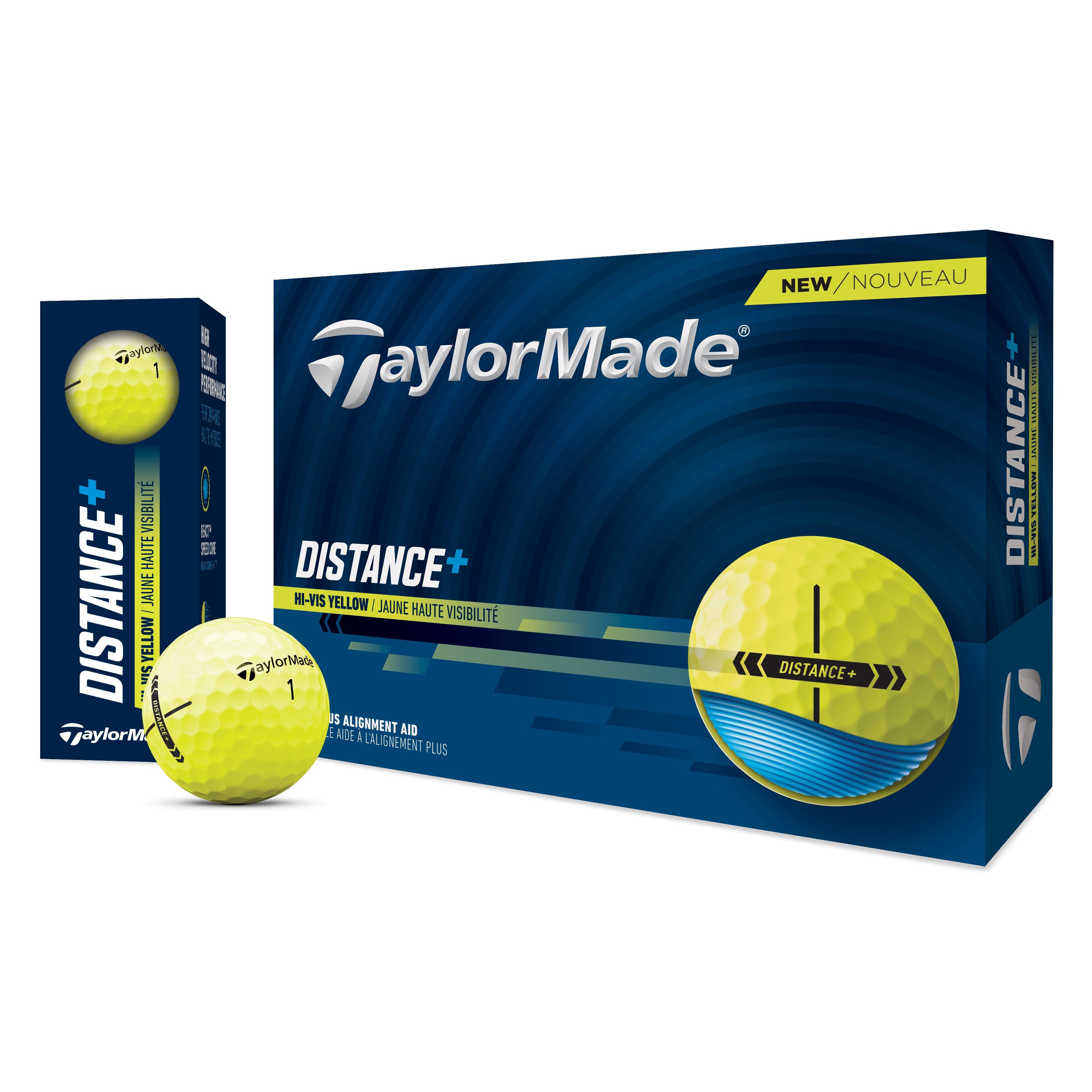 TaylorMade Balles Distance + Jaune 2025 (boite de 12)