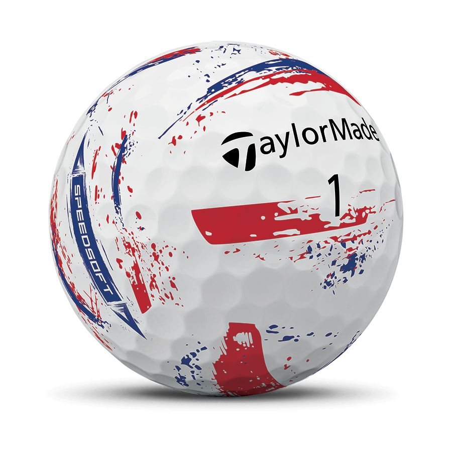 TaylorMade Balles SpeedSoft Ink Bleu/Rouge 2026 (Boite de 12)