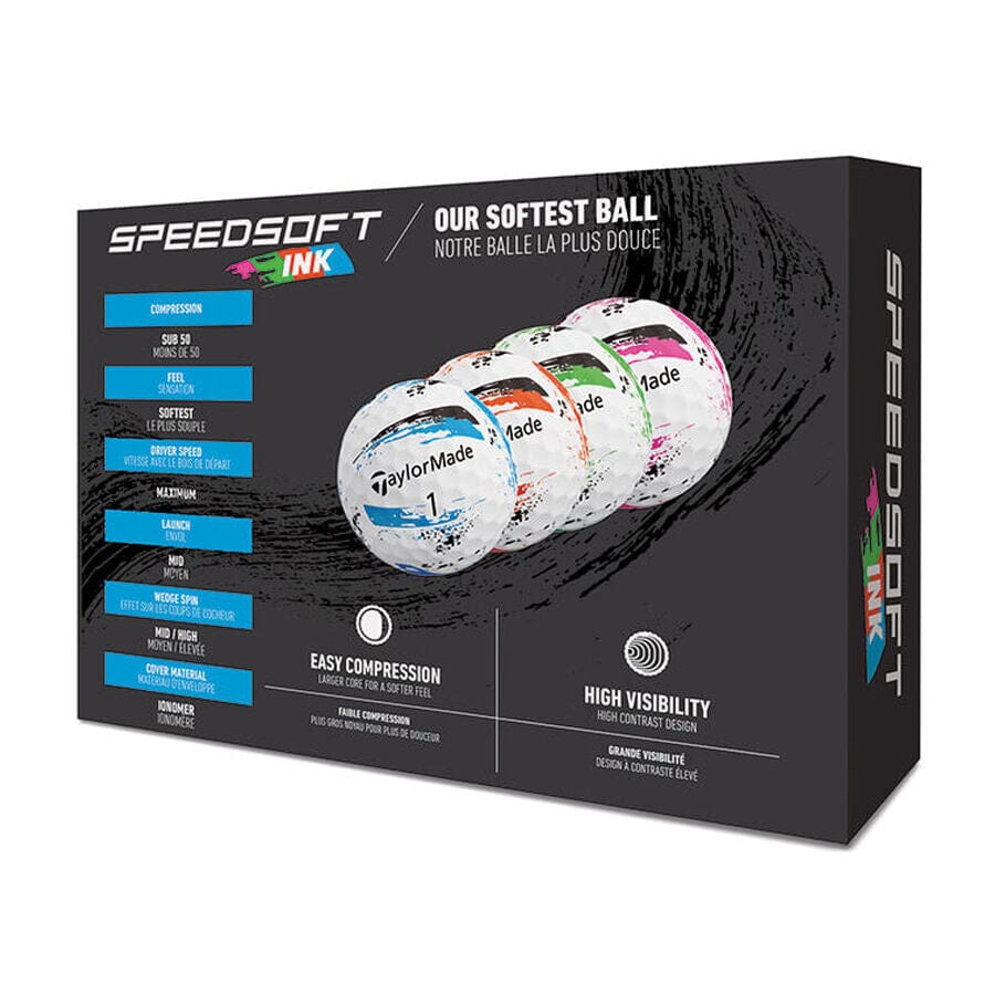 TaylorMade Balles SpeedSoft Ink Multi (Boite de 12)