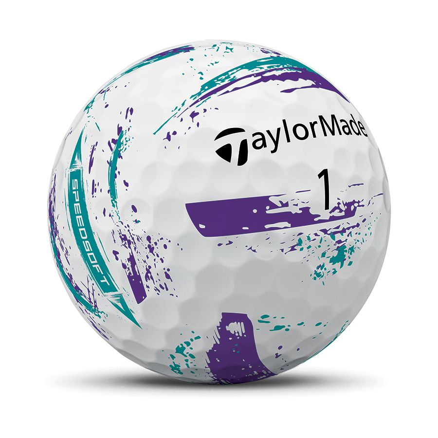 TaylorMade Balles SpeedSoft Ink Violet/Turquoise 2026 (Boite de 12)