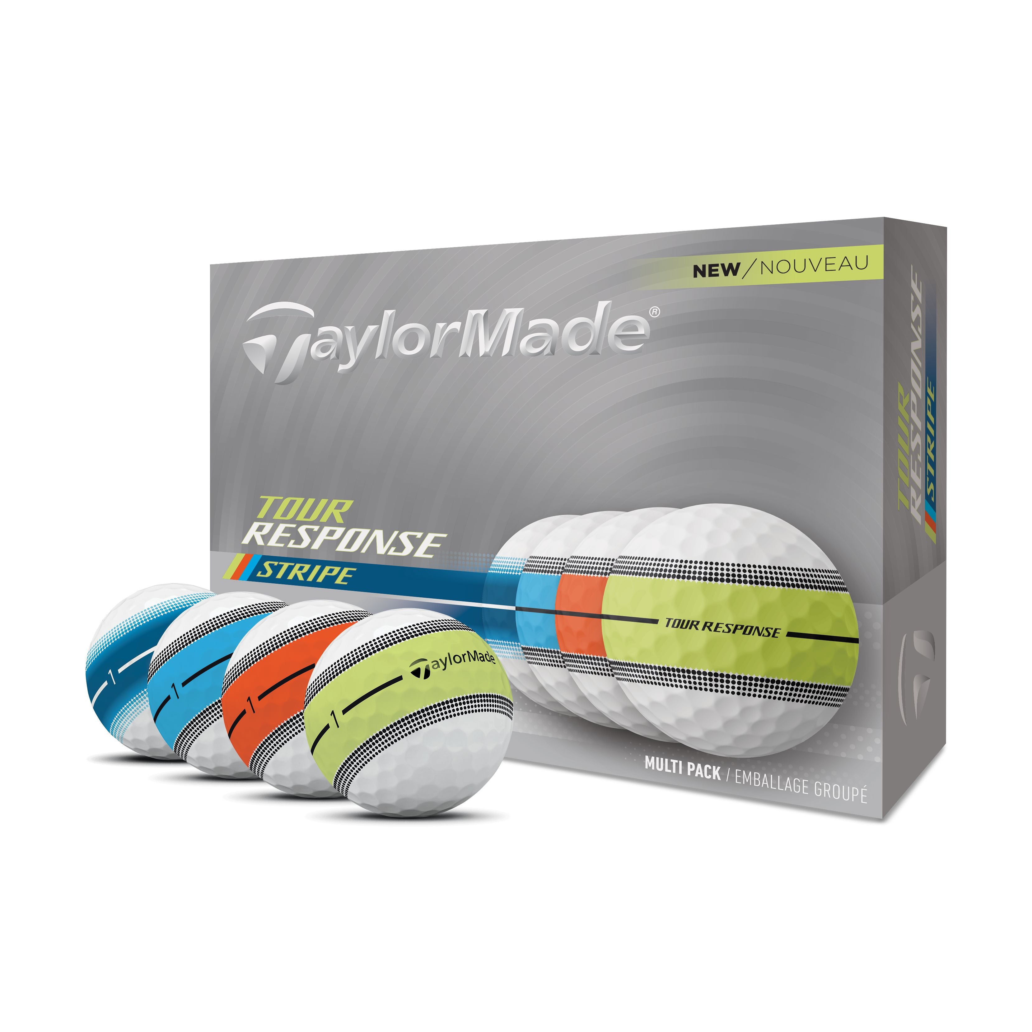 TaylorMade Balles Tour Response STRIPE MUTLI 2025 (Boite de 12)