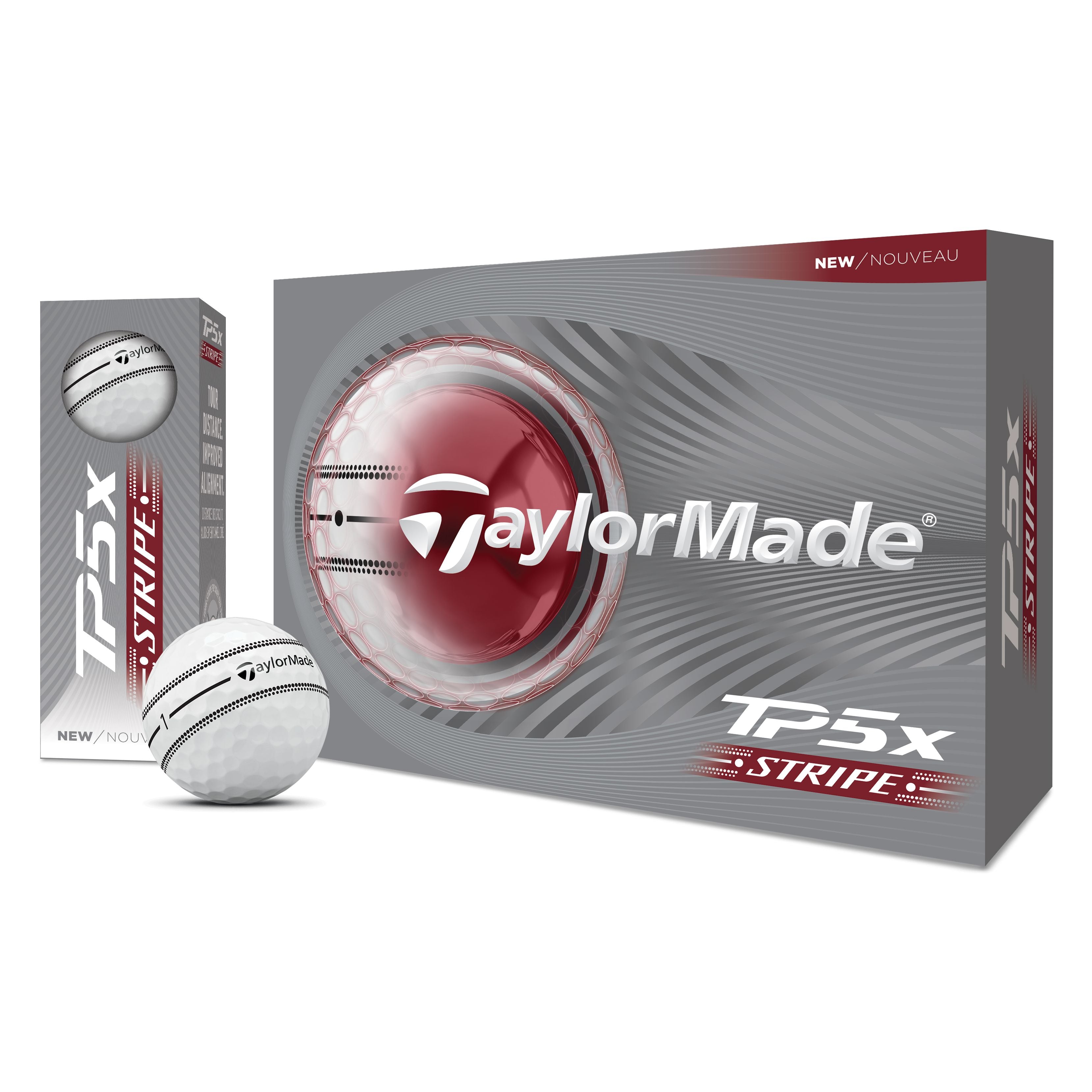 TAYLORMADE BALLES TP5X Stripe 2026 (boite de 12)