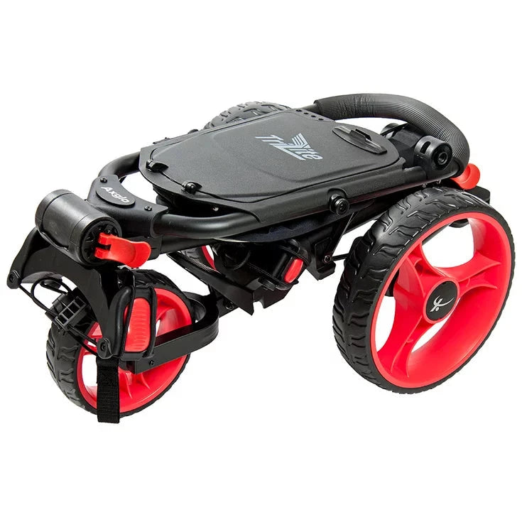Tri Lite Axglo Chariot de golf manuel 3 roues Noir / Rouge
