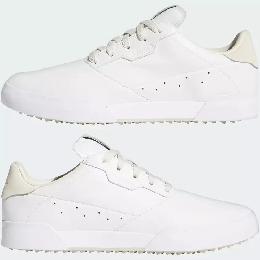 adidas Chaussures de golf adicross retro Cloud White / Chalky Brown / Aluminium