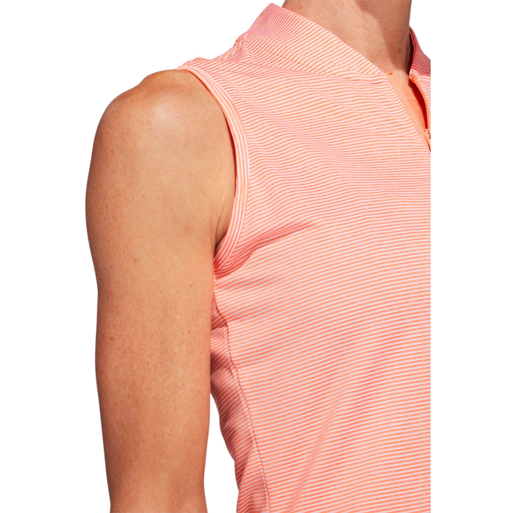 Adidas POLO DE GOLF SANS MANCHE BICOLORE OTTOMAN corail fusion white