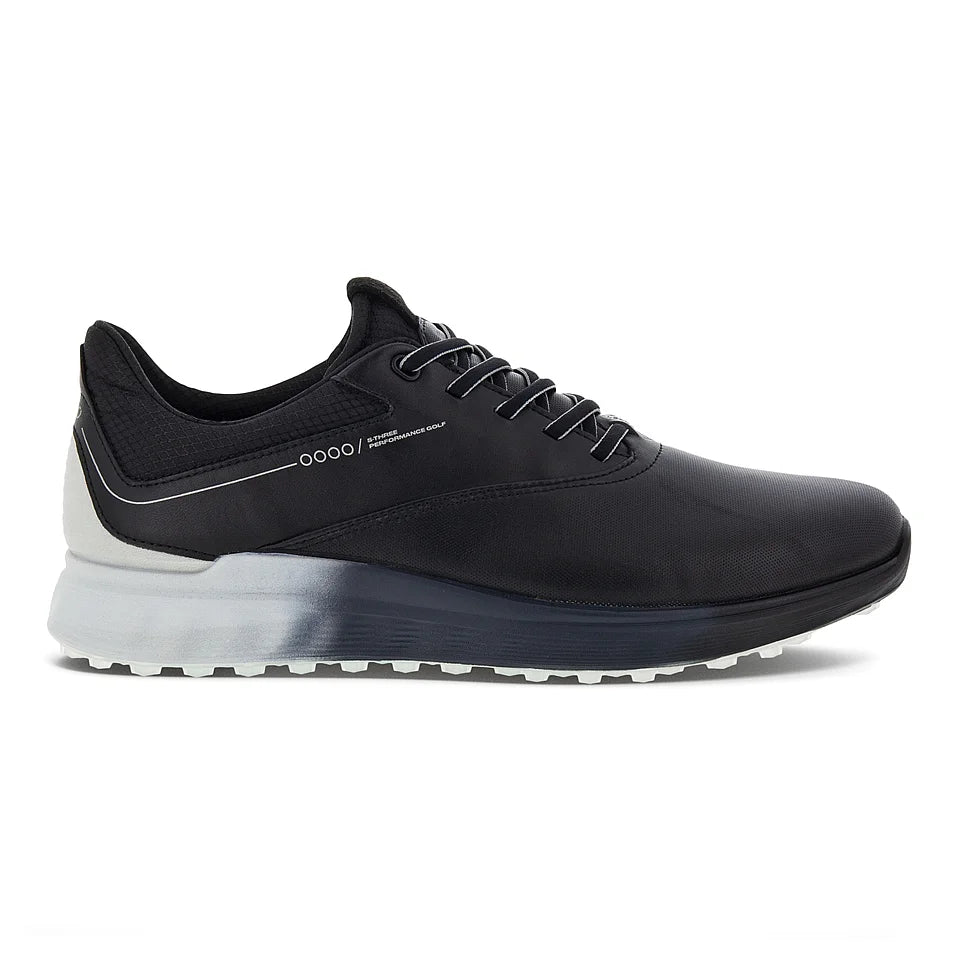 Ecco Chaussures de golf S-Three Noir Concrete Noir