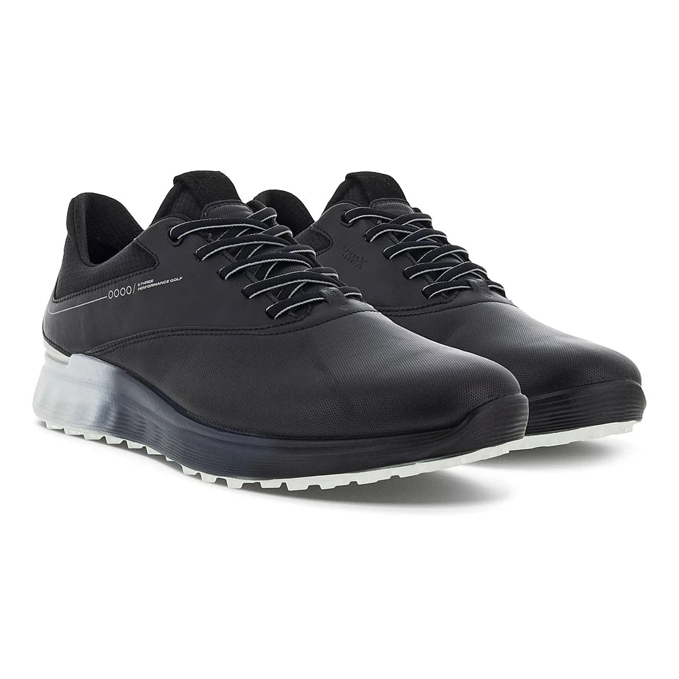 Ecco Chaussures de golf S-Three Noir Concrete Noir