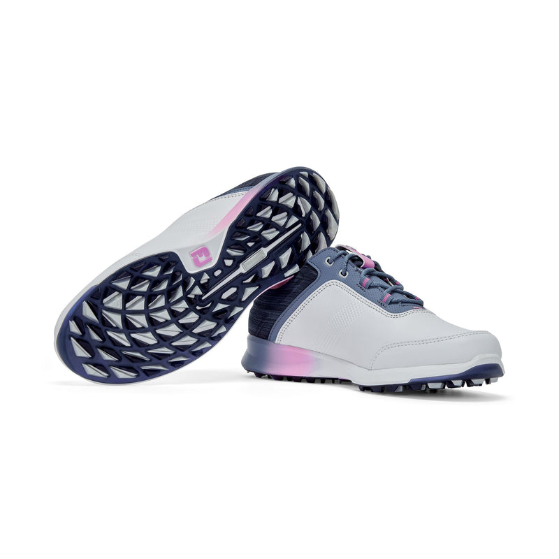 Footjoy Chaussures de golf 2023 Stratos Lady Blanc Navy Rose Chaussures femme FootJoy