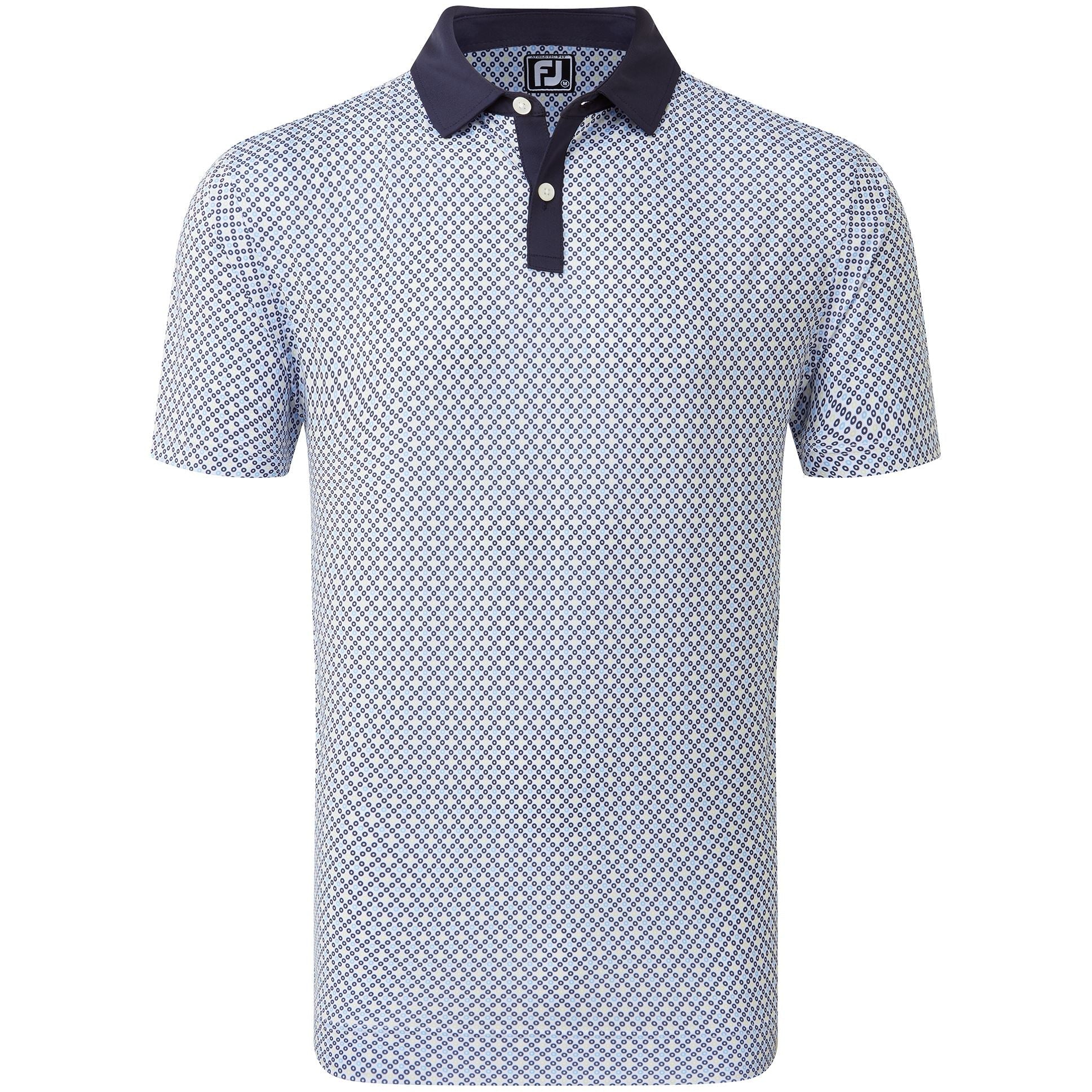 Footjoy Polo Circle Print Navy True blue almond White