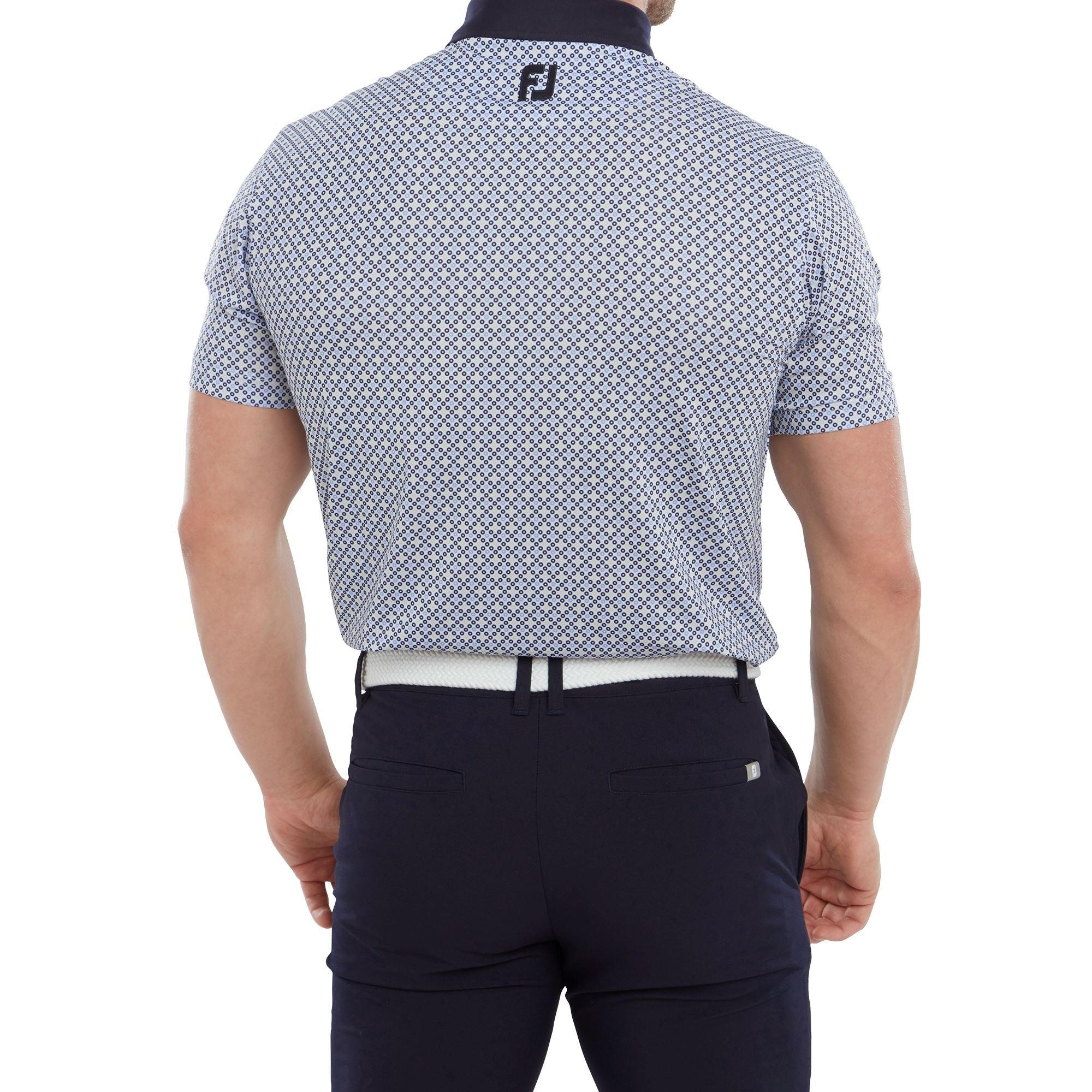 Footjoy Polo Circle Print Navy True blue almond White
