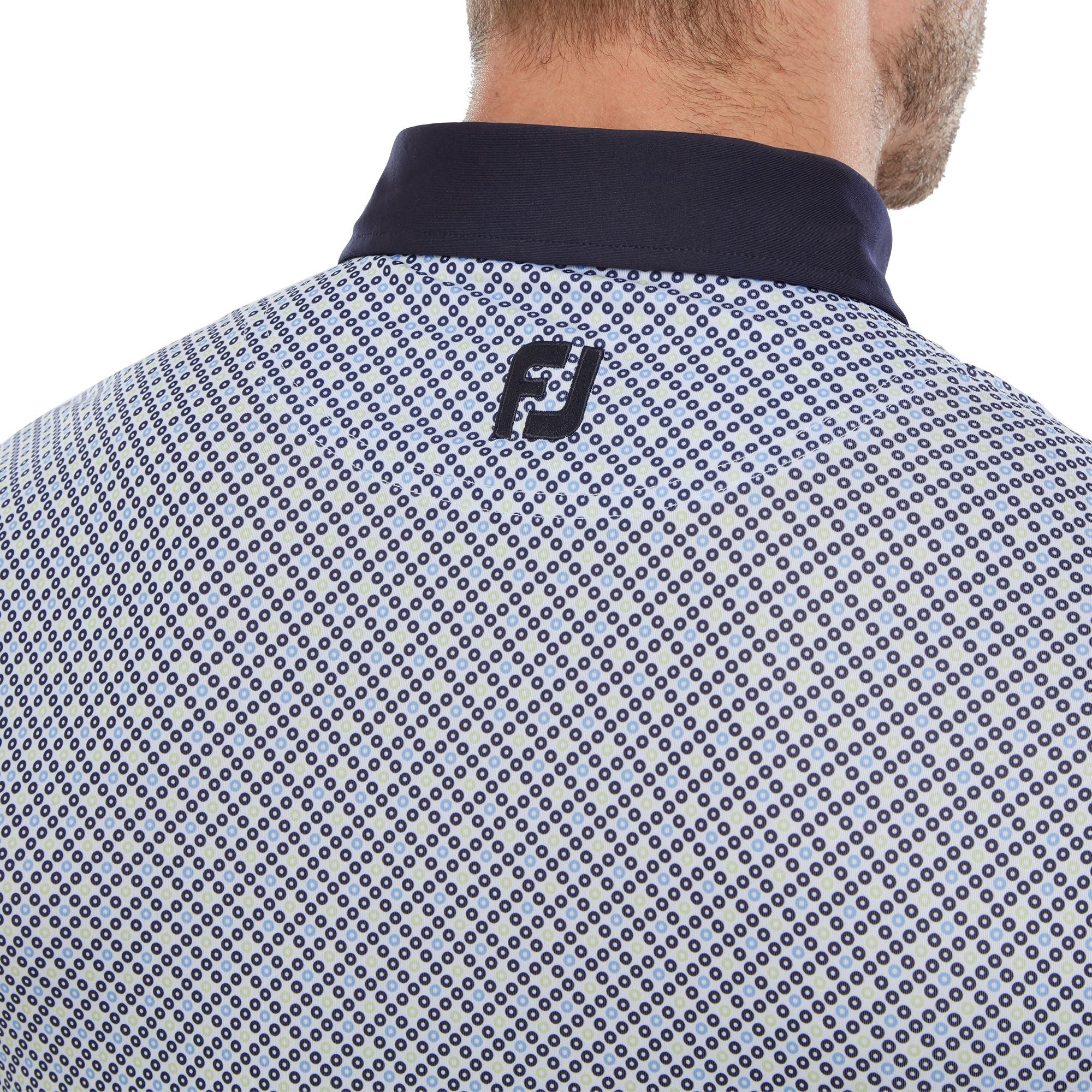 Footjoy Polo Circle Print Navy True blue almond White