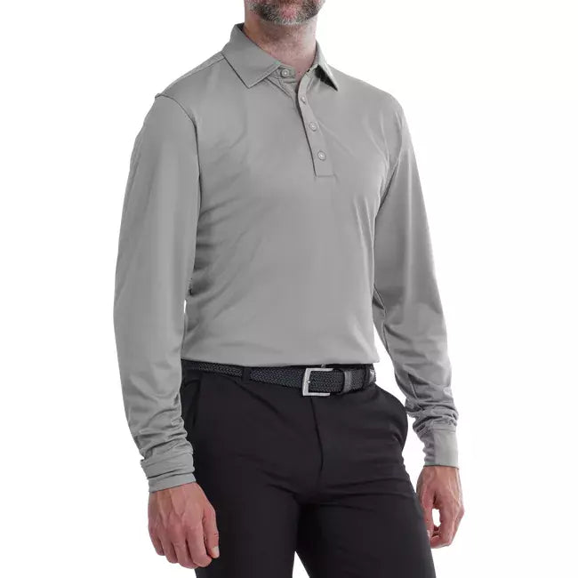 Footjoy Polo Manches longues Thermolite col tissé Gris