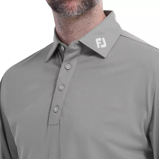 Footjoy Polo Manches longues Thermolite col tissé Gris