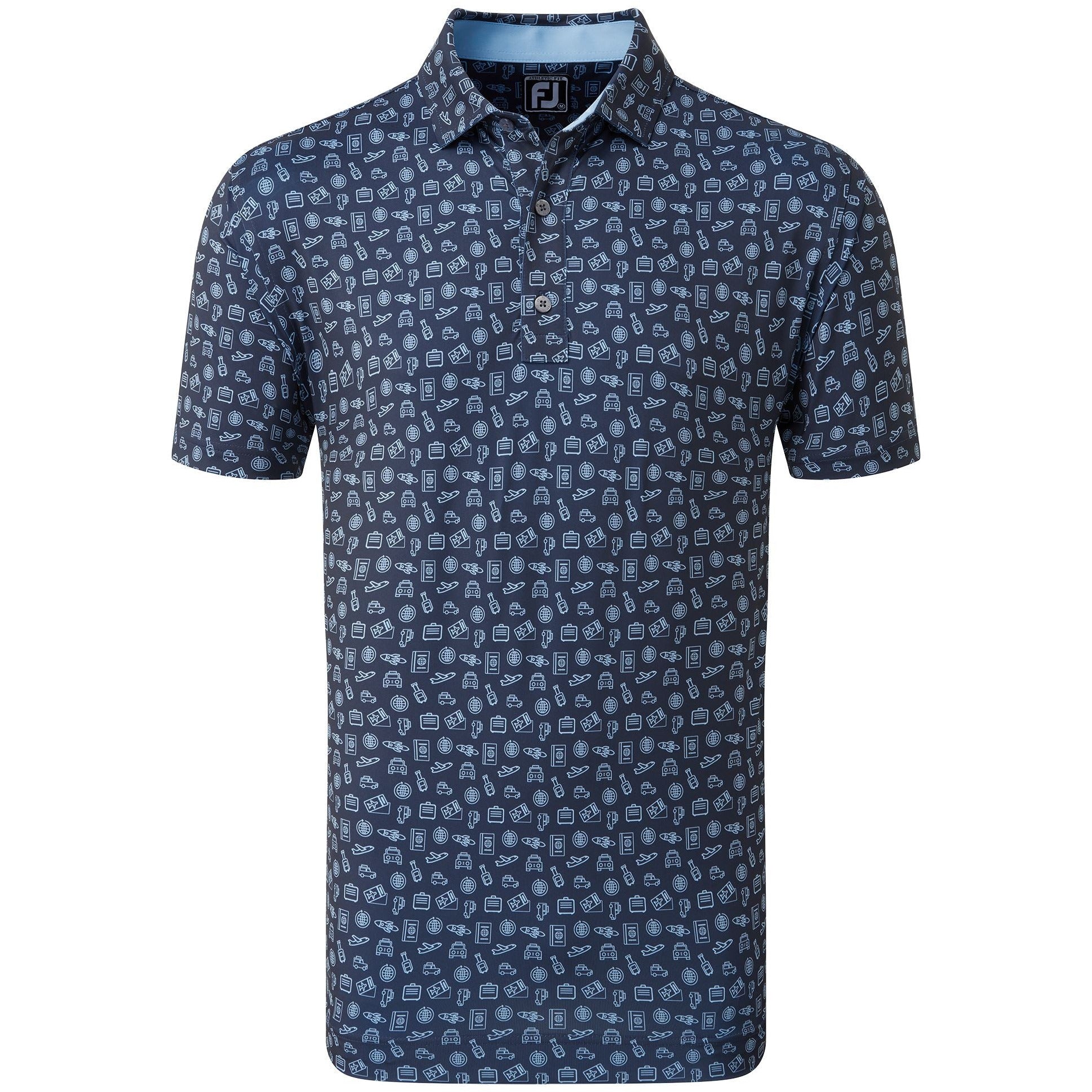 Footjoy Polo Travel Print Navy True Blue
