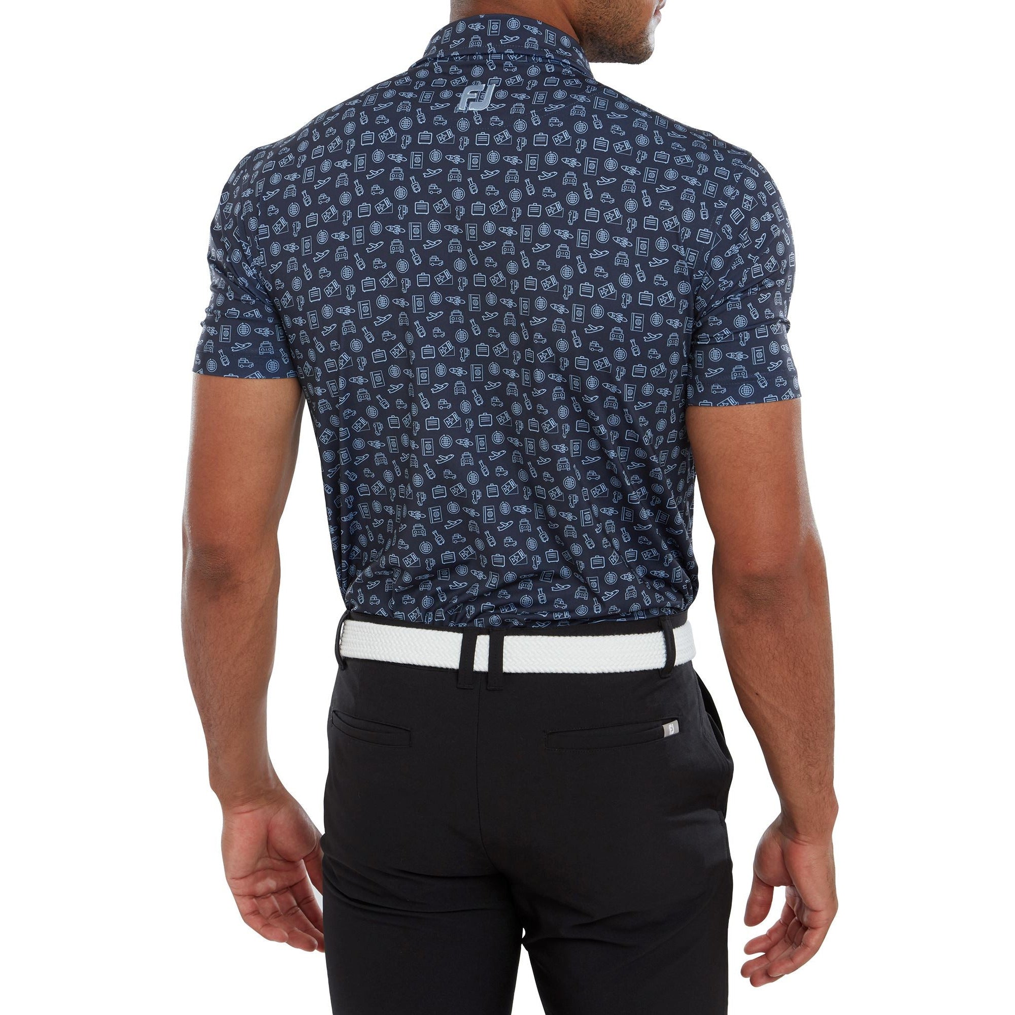 Footjoy Polo Travel Print Navy True Blue