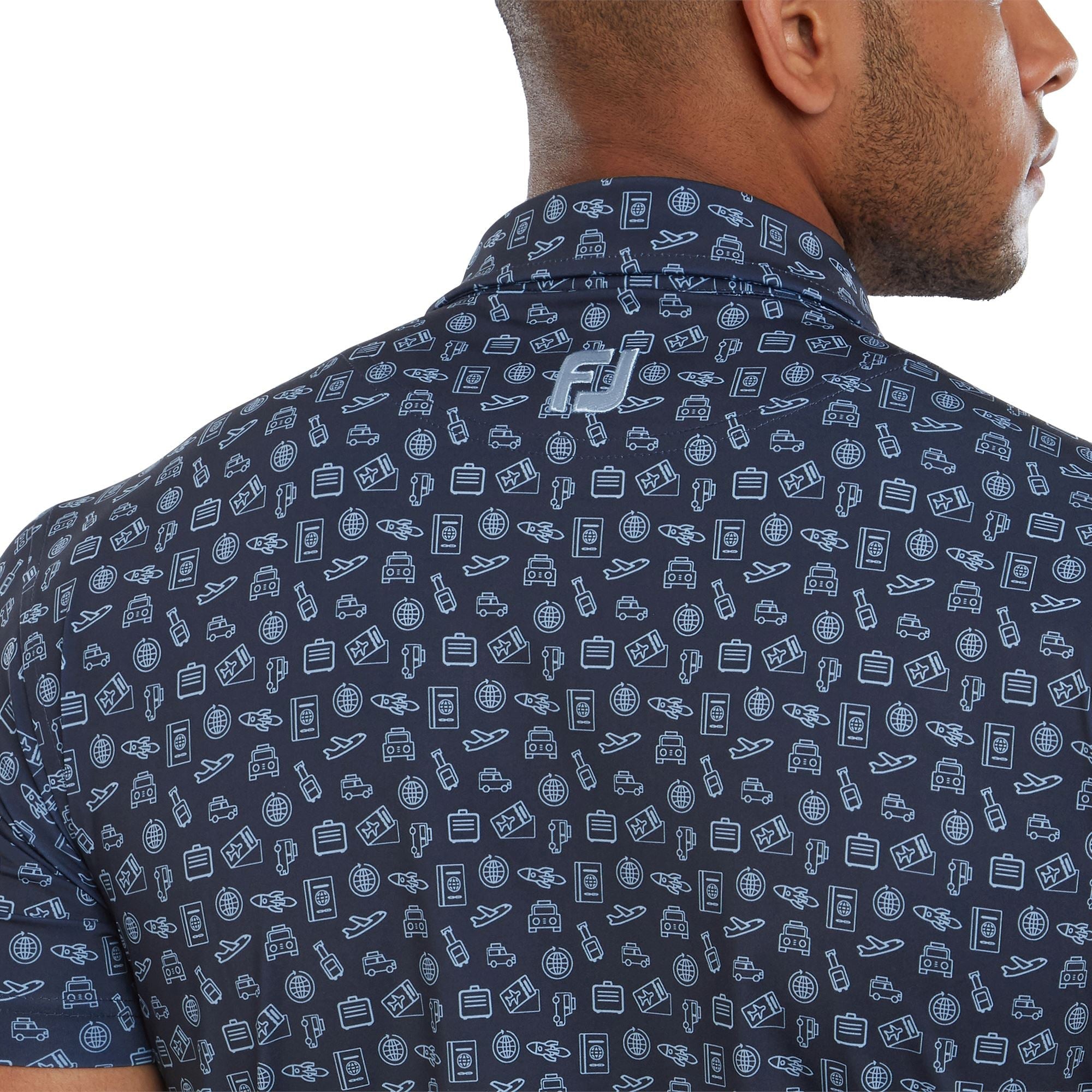 Footjoy Polo Travel Print Navy True Blue