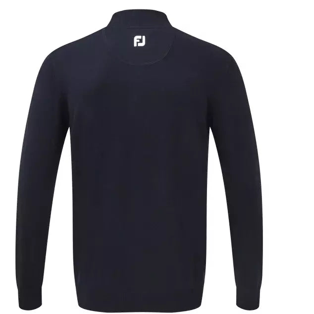 Footjoy pull 1/4 Zip Mélange de Laine Bleu marine
