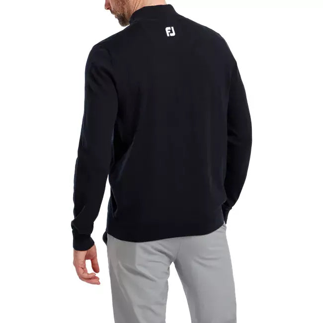 Footjoy pull 1/4 Zip Mélange de Laine Bleu marine