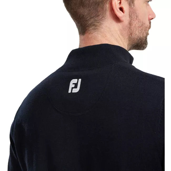 Footjoy pull 1/4 Zip Mélange de Laine Bleu marine