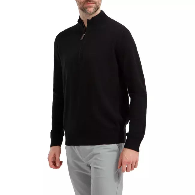 Footjoy 1/2 Zip Pull en laine Membrane noir