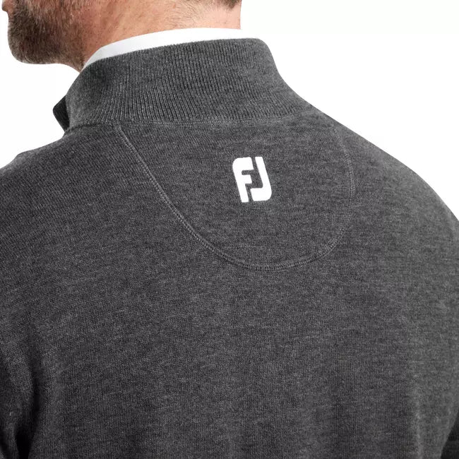 Footjoy pull 1/4 Zip Mélange de Laine Gris