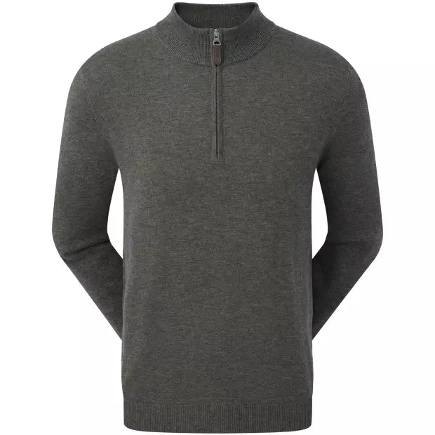 Footjoy pull 1/4 Zip Mélange de Laine Gris