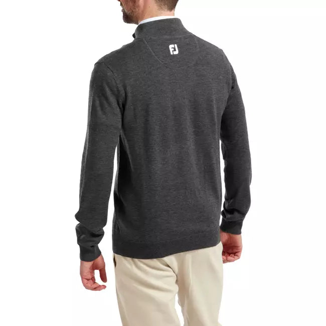 Footjoy pull 1/4 Zip Mélange de Laine Gris