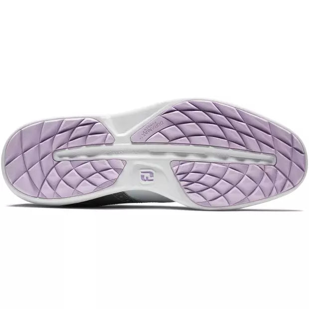 Footjoy Traditions spikeless LADY Blanche Argenté Violet