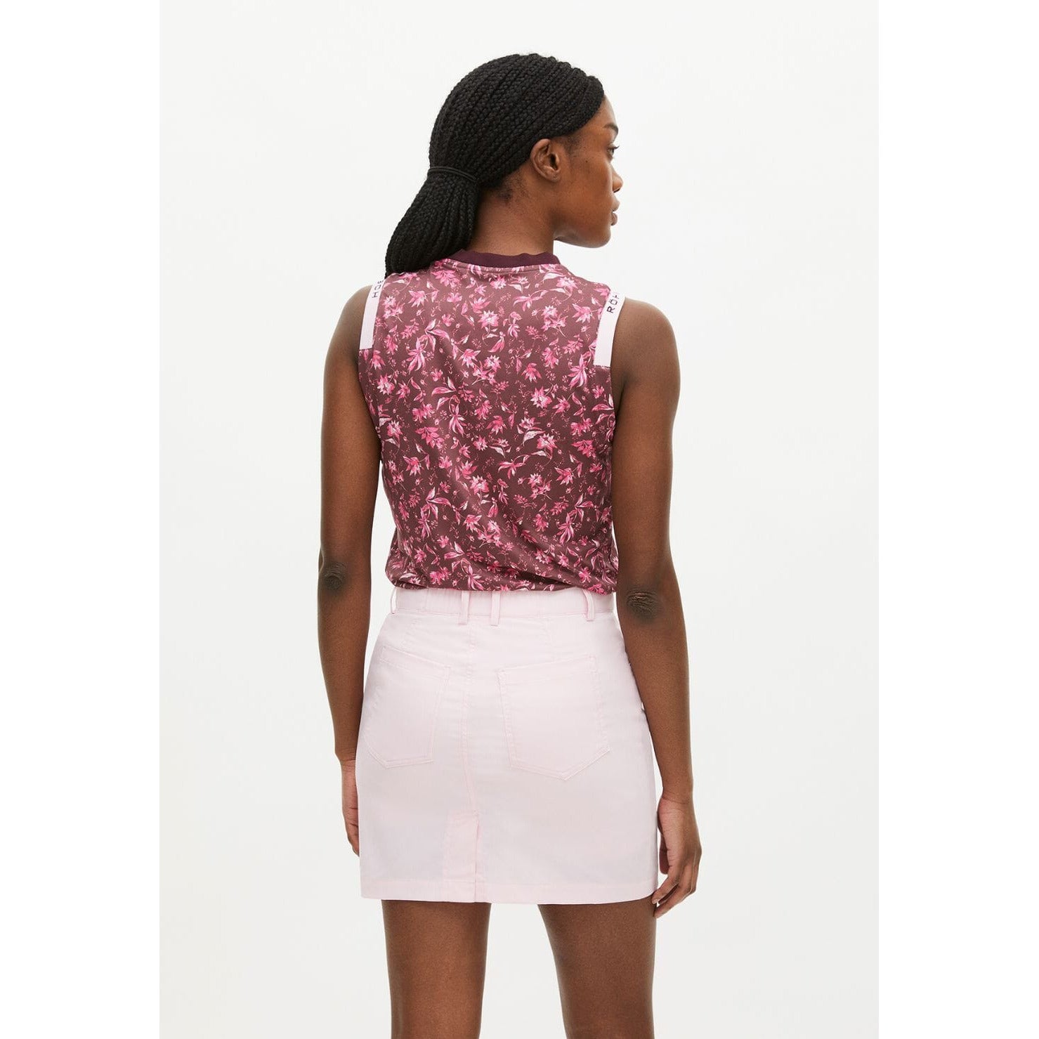 Röhnisch Polo sans manche ABBY Neon flower Pink
