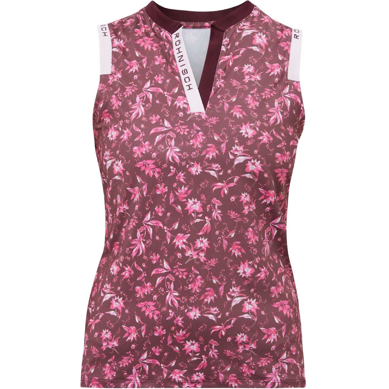 Röhnisch Polo sans manche ABBY Neon flower Pink