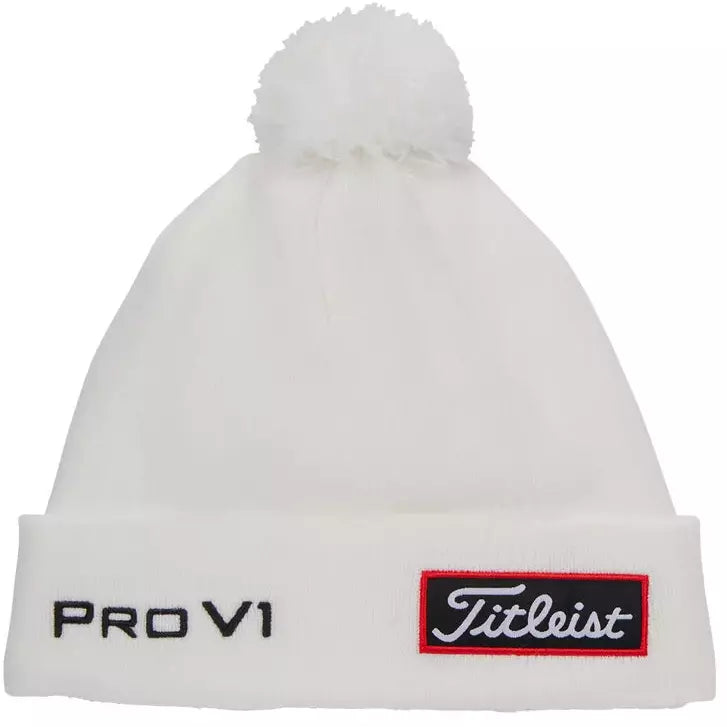 TITLEIST BONNET POMPOM WHITE