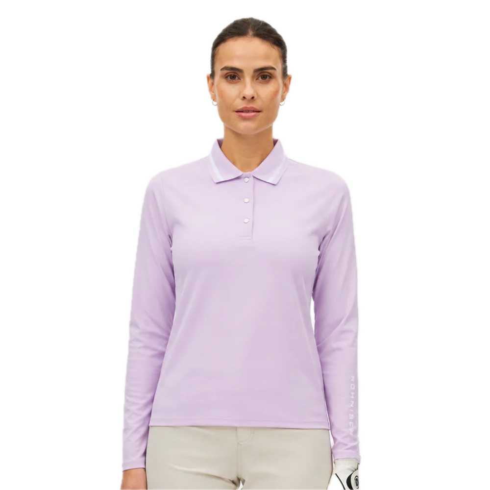 Röhnisch Polo Manches Longues Femme Warm Up Orchid Bloom
