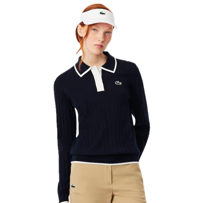 Lacoste Pull Golf col polo stretch Bleu Marine