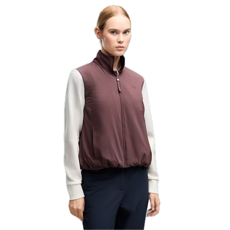 Puma Golf Chaqueta CLOUDSPUN Fleece Hybrid mujer Marrón Cacao / Blanco Roto - GolfCenter.fr